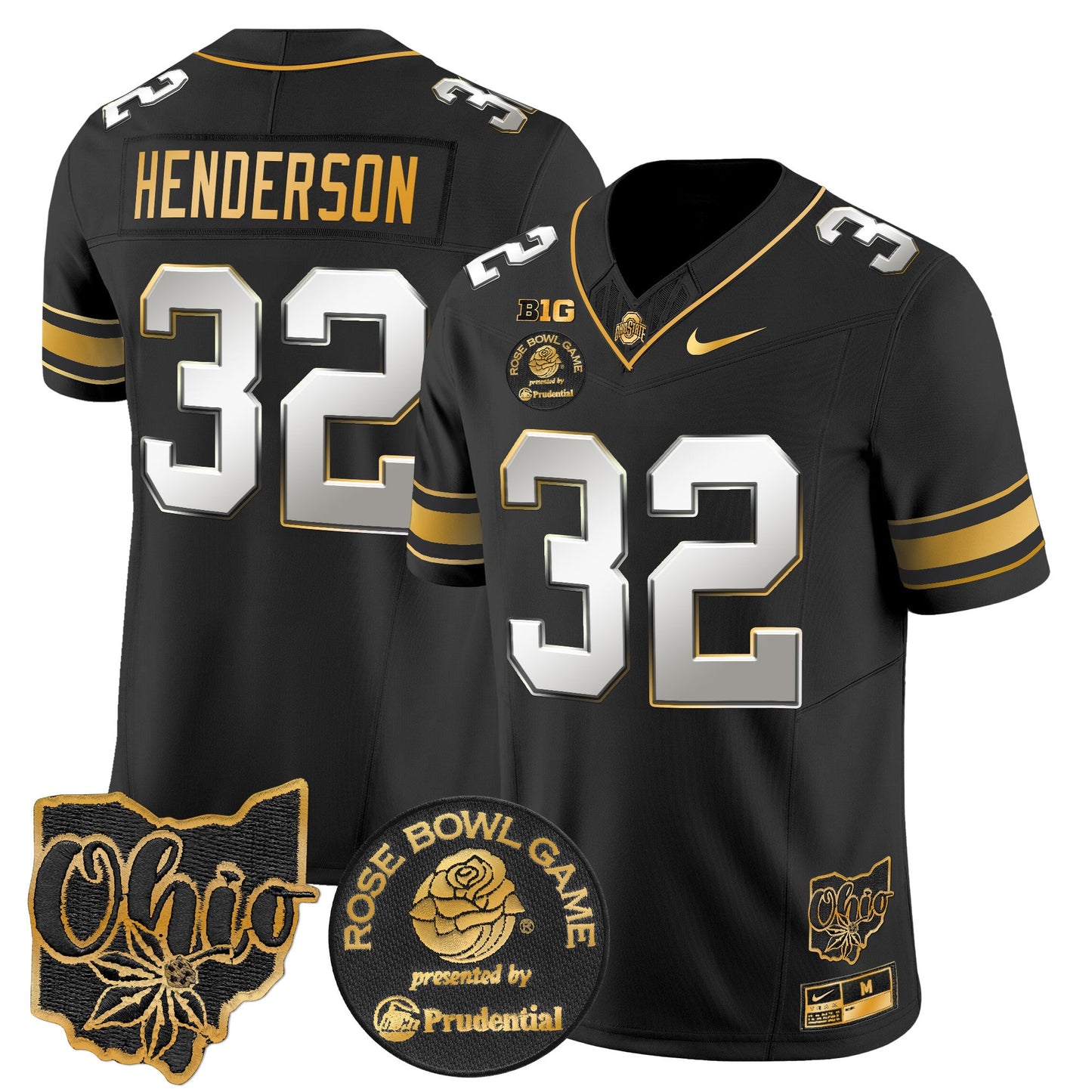 Ohio State Buckeyes Rose Bowl Gold Vapor Limited Jersey - All Stitched