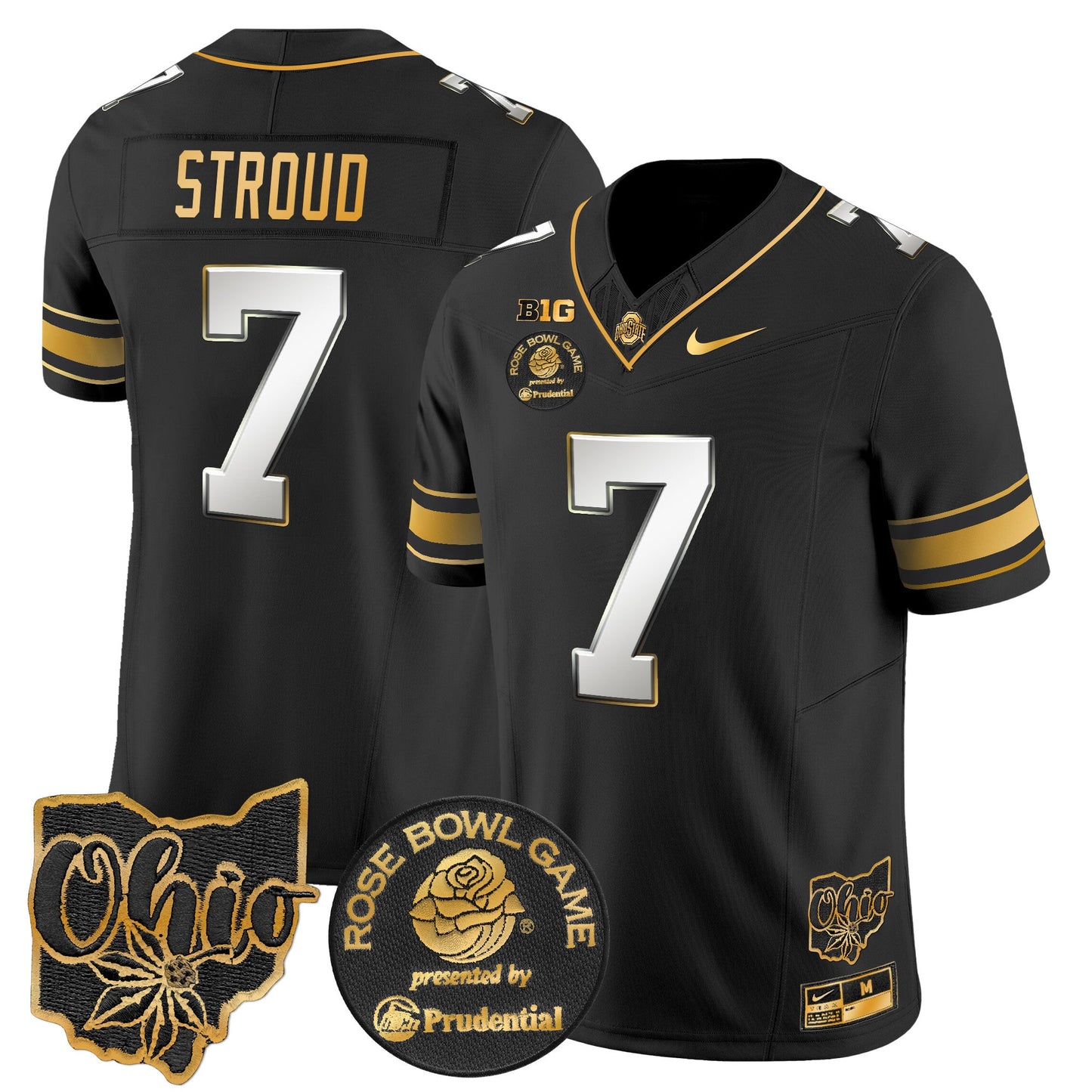 Ohio State Buckeyes Rose Bowl Gold Vapor Limited Jersey - All Stitched