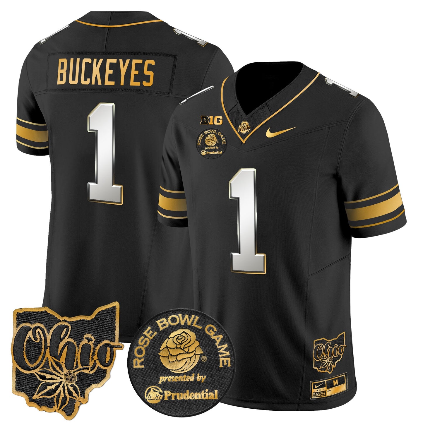 Ohio State Buckeyes Rose Bowl Gold Vapor Limited Jersey - All Stitched