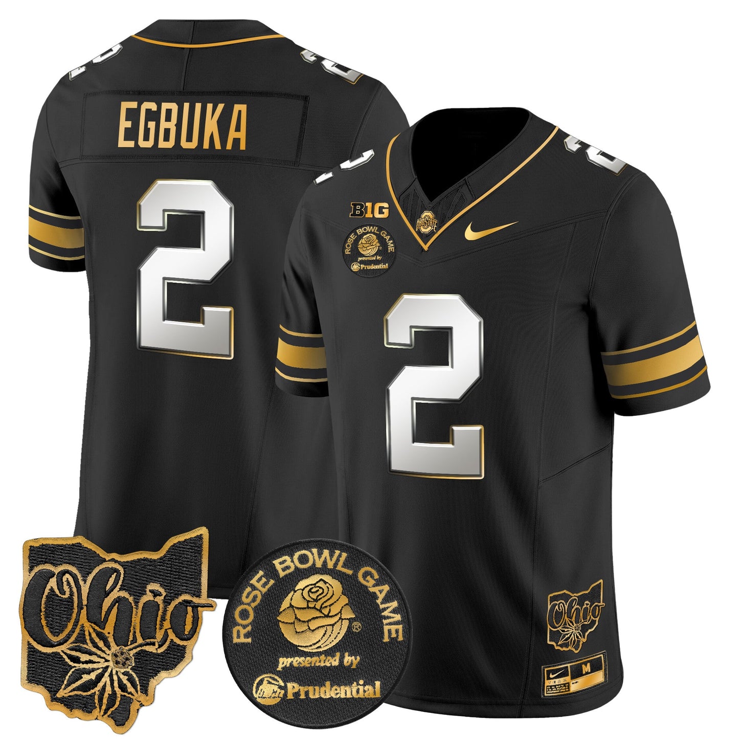 Ohio State Buckeyes Rose Bowl Gold Vapor Limited Jersey - All Stitched