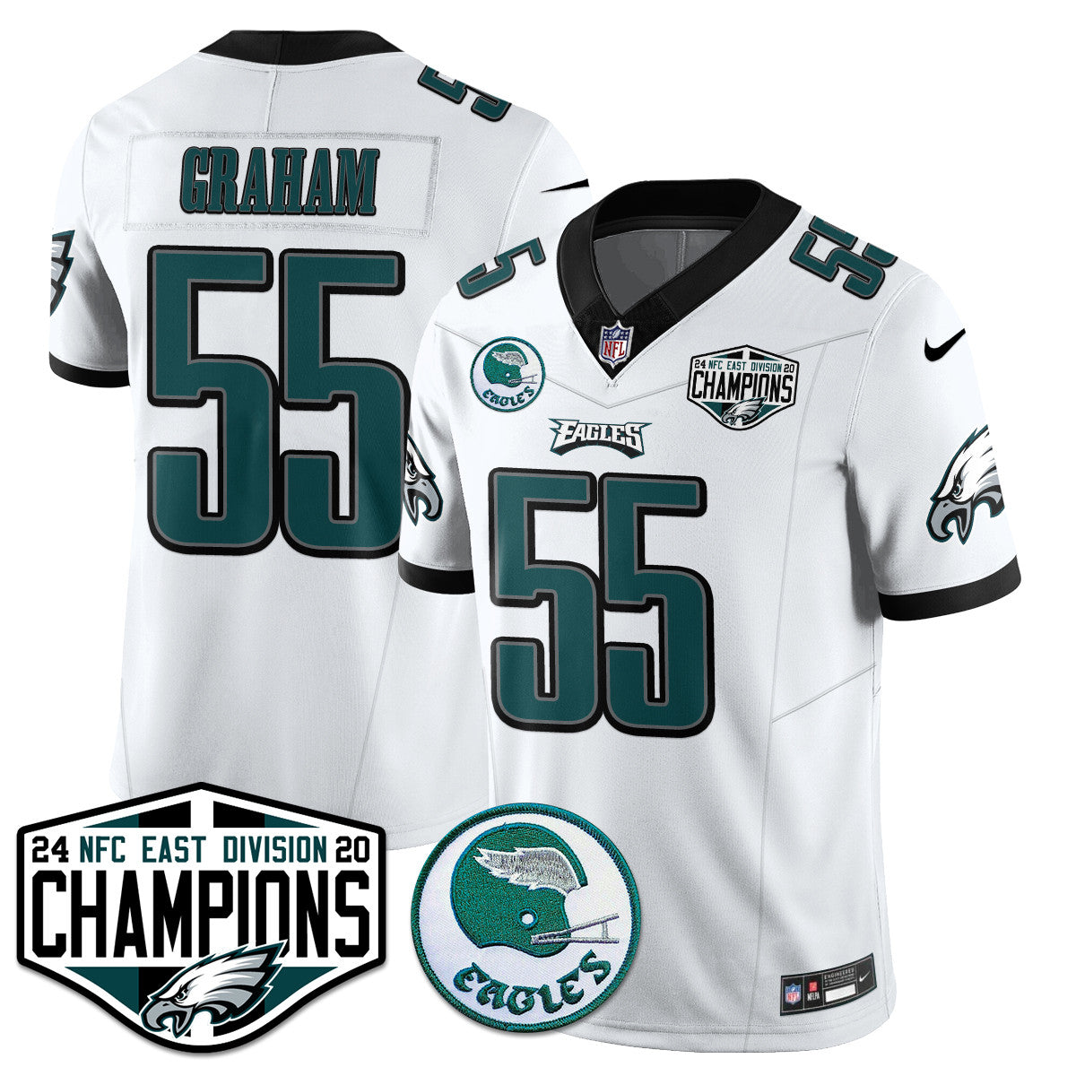 Philadelphia Ealges 2024 NFC East Division Champions Jersey - All Stitched