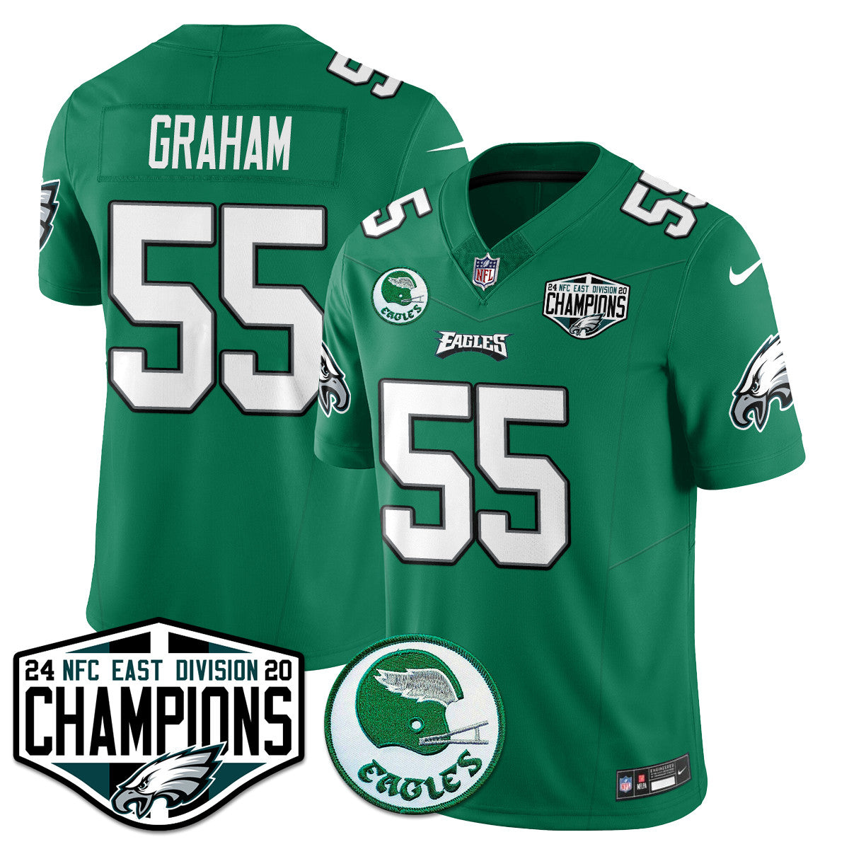 Philadelphia Ealges 2024 NFC East Division Champions Jersey - All Stitched