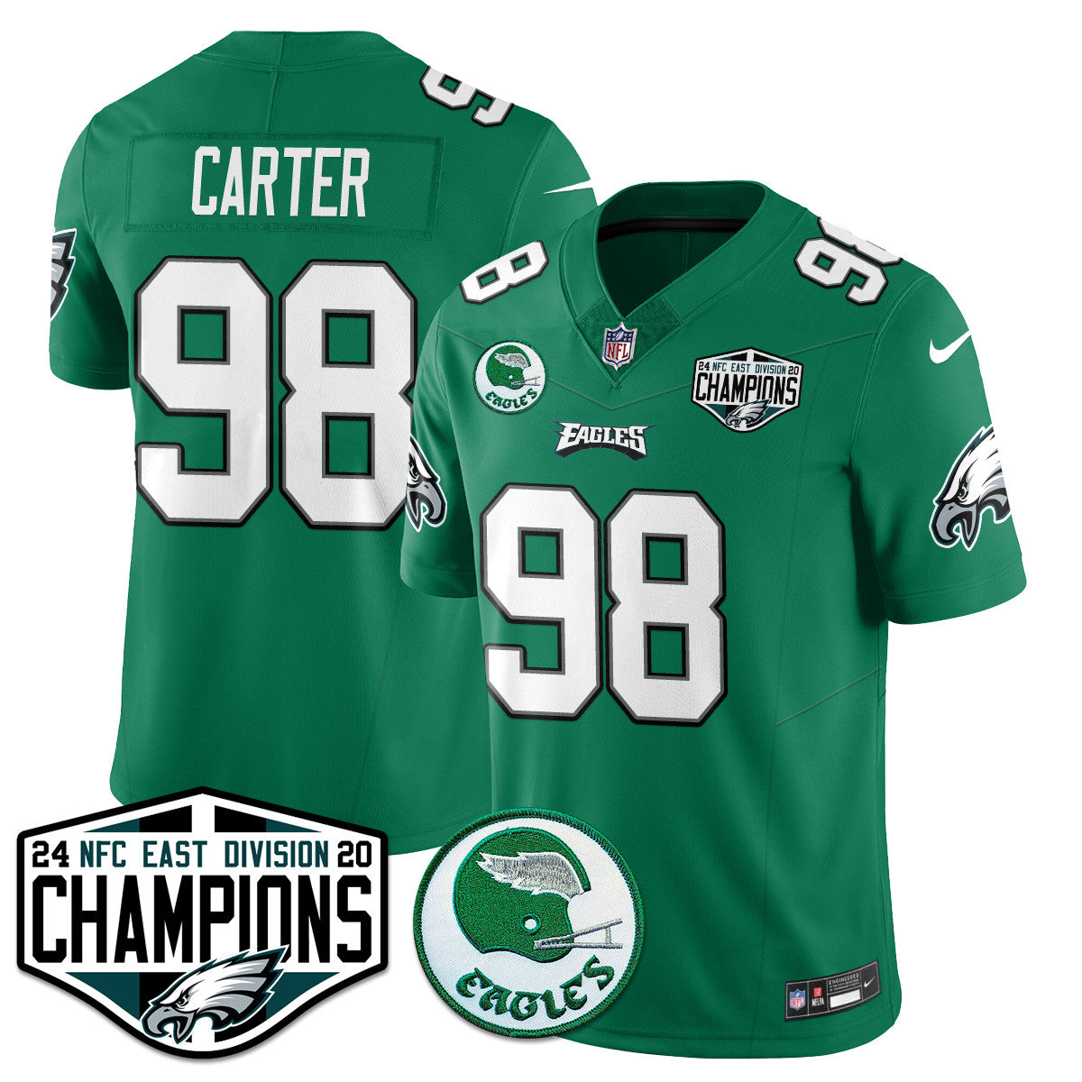 Philadelphia Ealges 2024 NFC East Division Champions Jersey - All Stitched