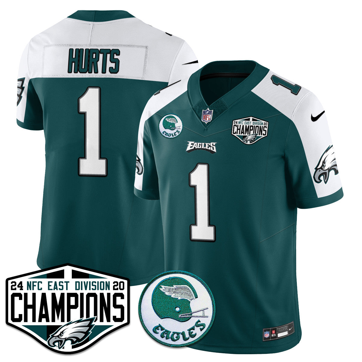 Philadelphia Ealges 2024 NFC East Division Champions Jersey - All Stitched
