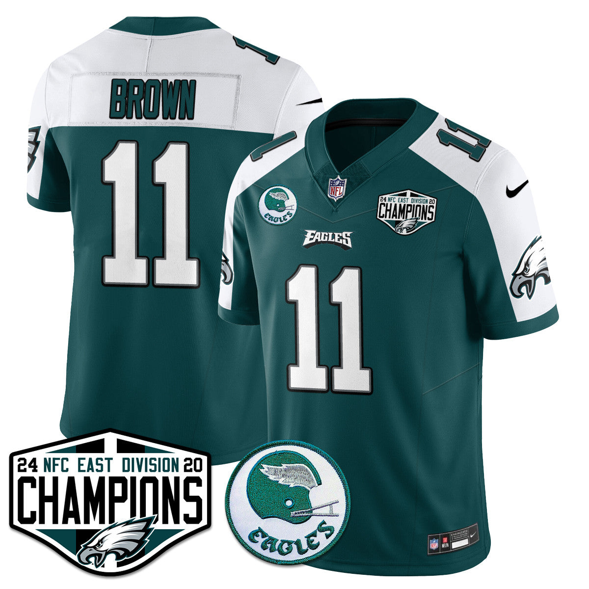 Philadelphia Ealges 2024 NFC East Division Champions Jersey - All Stitched