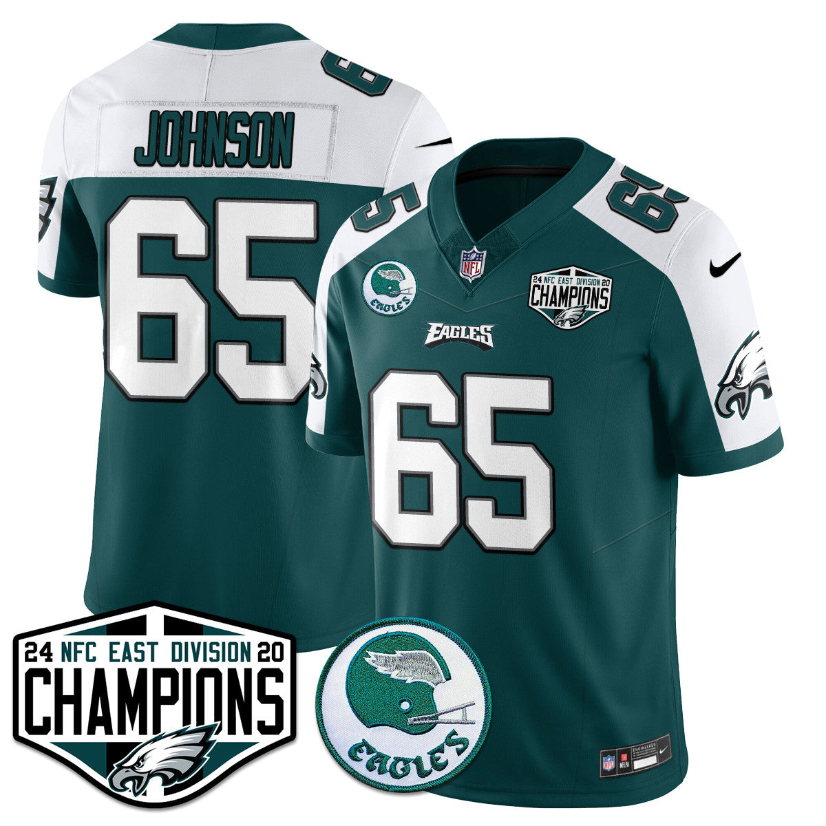 Philadelphia Ealges 2024 NFC East Division Champions Jersey - All Stitched