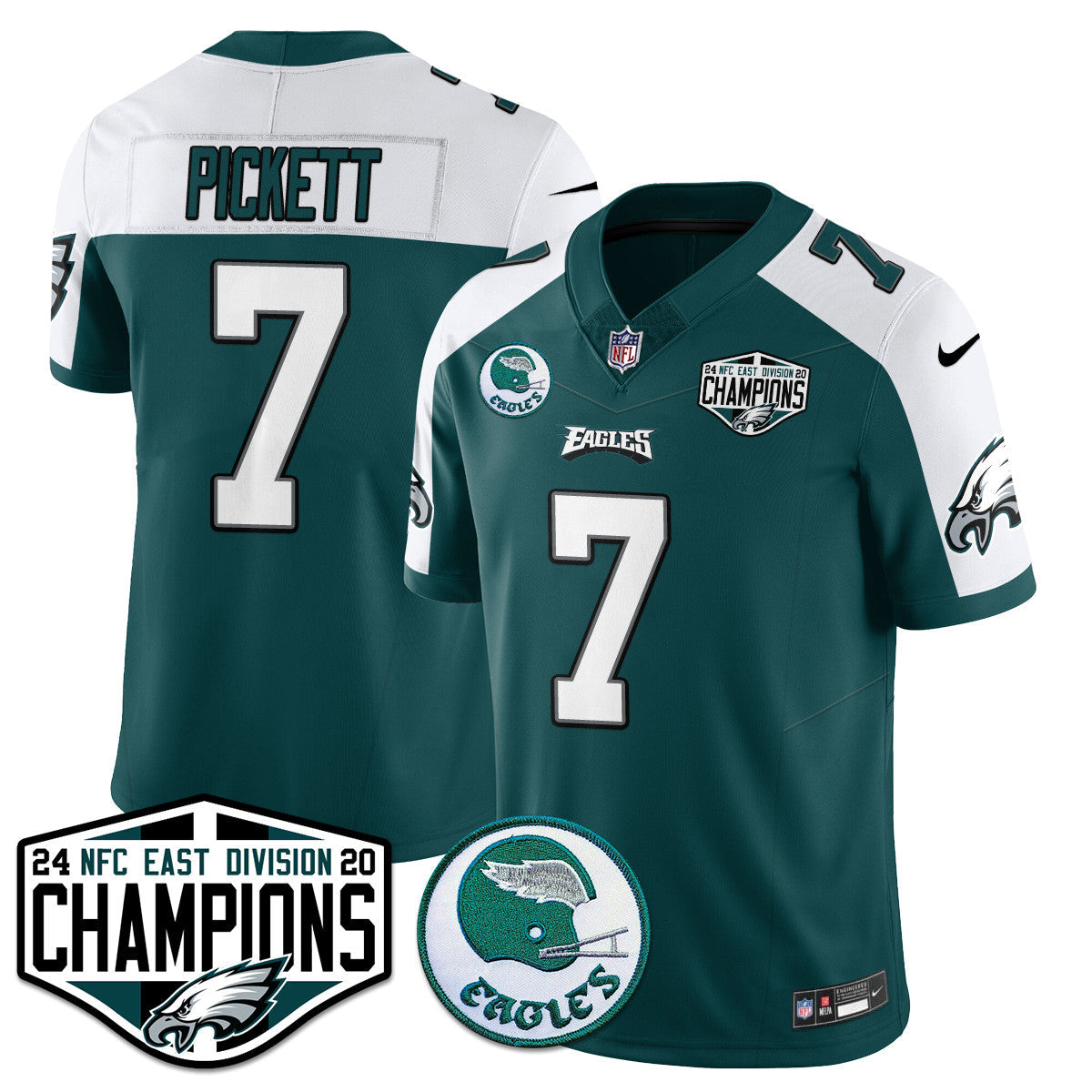 Philadelphia Ealges 2024 NFC East Division Champions Jersey - All Stitched