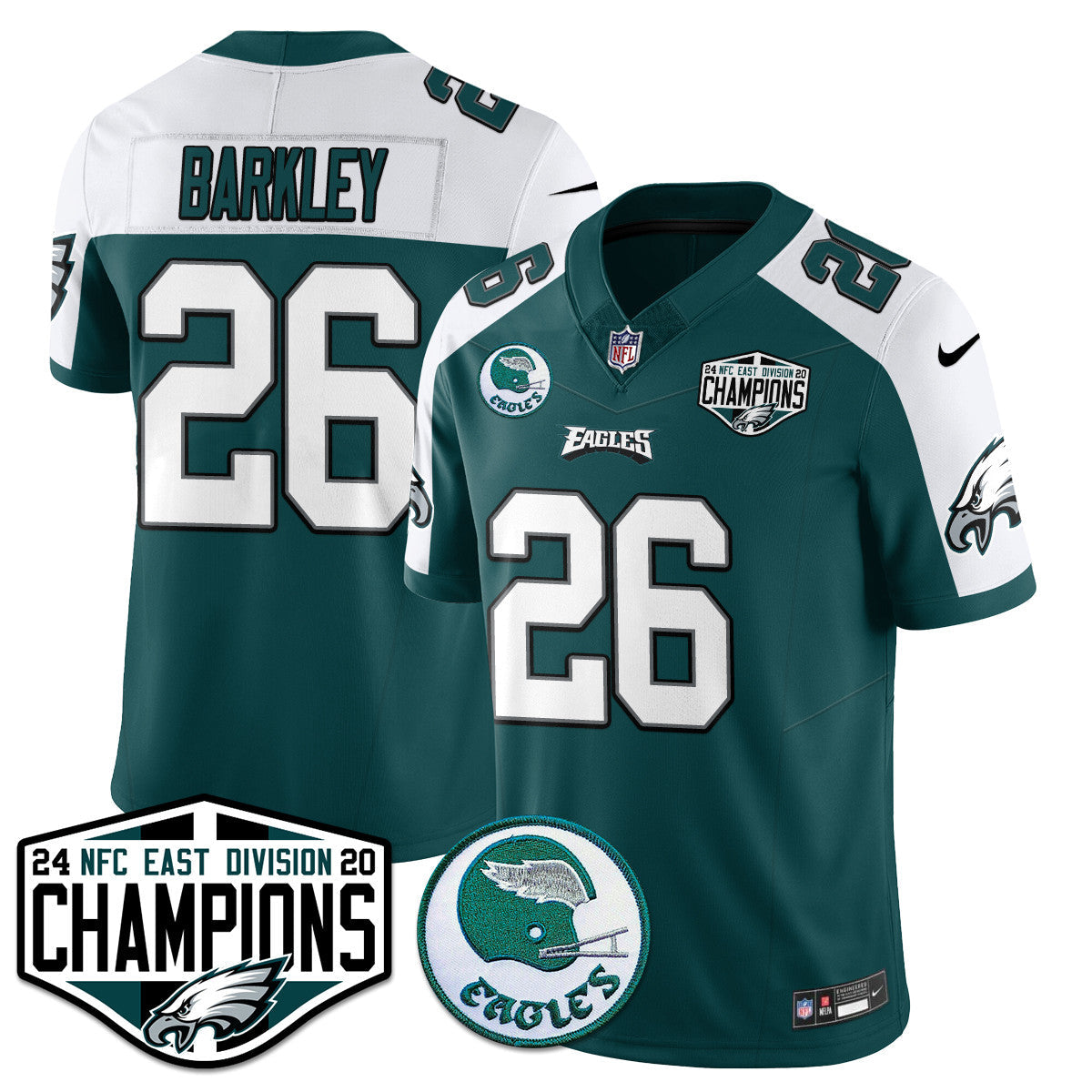 Philadelphia Ealges 2024 NFC East Division Champions Jersey - All Stitched