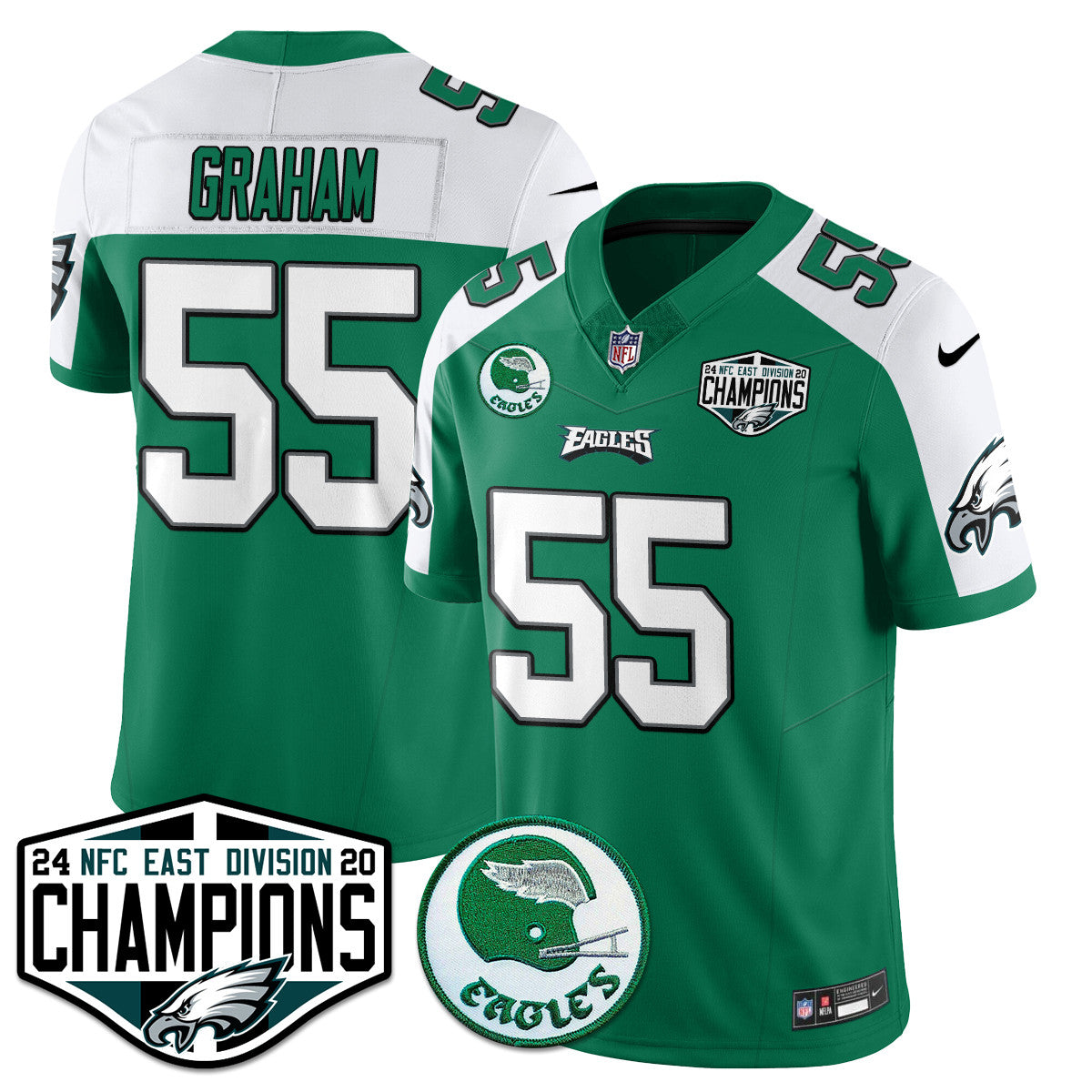 Philadelphia Ealges 2024 NFC East Division Champions Jersey - All Stitched