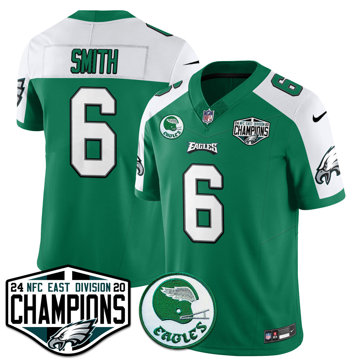 Philadelphia Ealges 2024 NFC East Division Champions Jersey - All Stitched