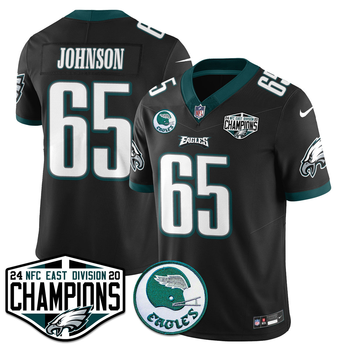 Philadelphia Ealges 2024 NFC East Division Champions Jersey - All Stitched