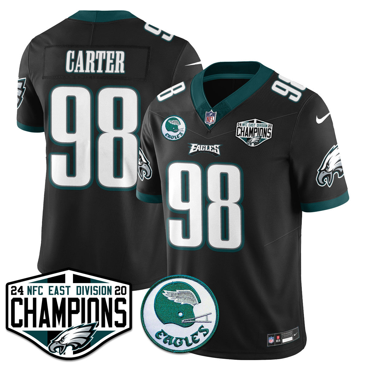Philadelphia Ealges 2024 NFC East Division Champions Jersey - All Stitched