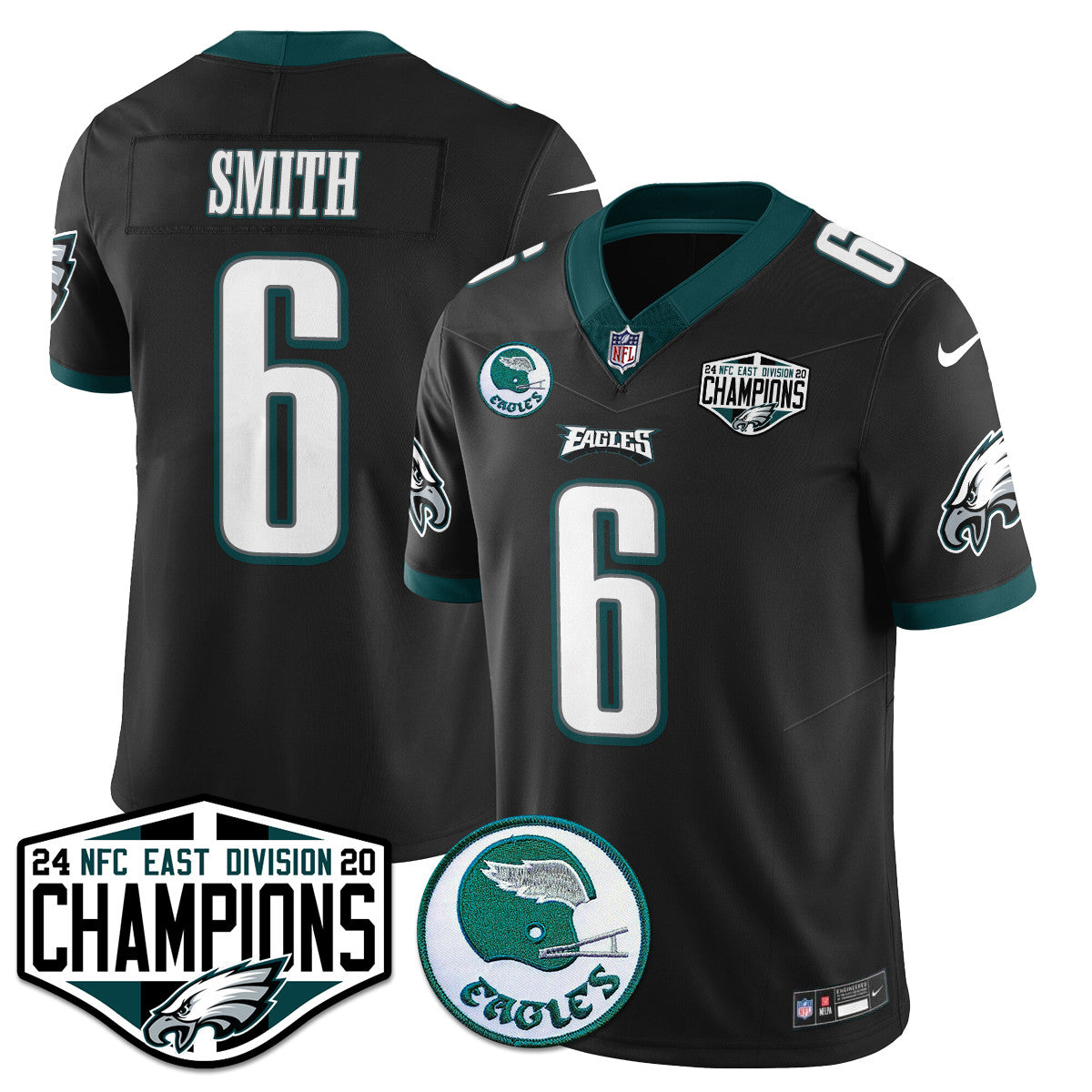 Philadelphia Ealges 2024 NFC East Division Champions Jersey - All Stitched