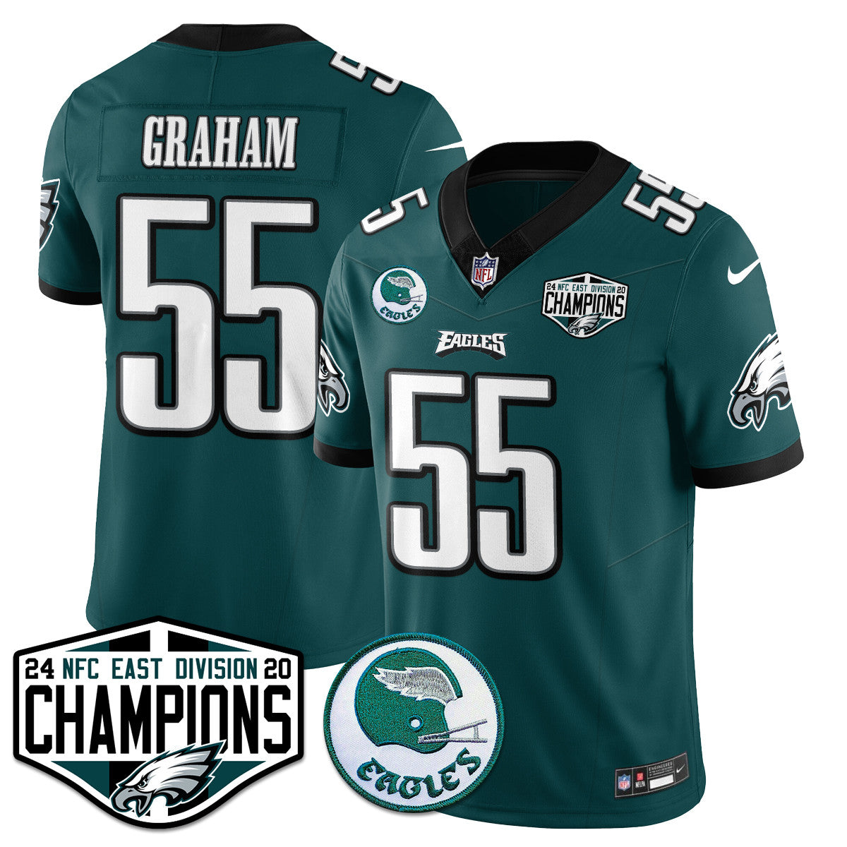 Philadelphia Ealges 2024 NFC East Division Champions Jersey - All Stitched