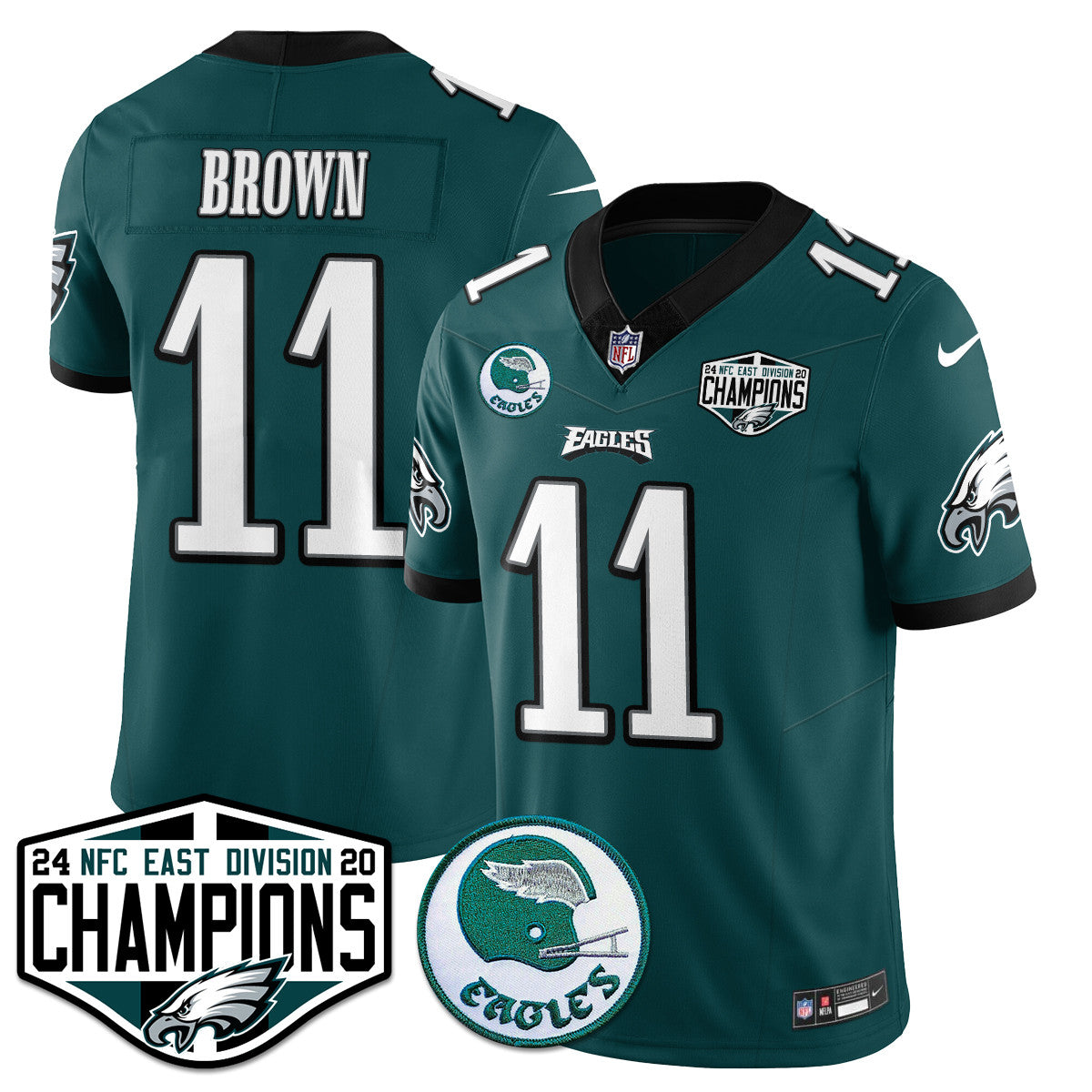 Philadelphia Ealges 2024 NFC East Division Champions Jersey - All Stitched