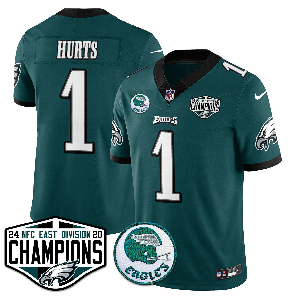 Philadelphia Ealges 2024 NFC East Division Champions Jersey - All Stitched