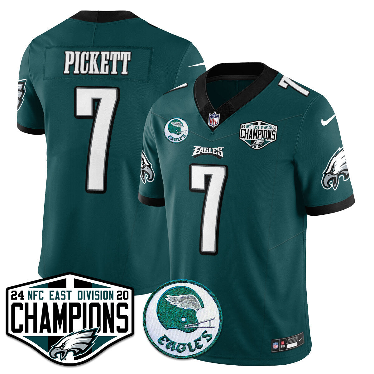 Philadelphia Ealges 2024 NFC East Division Champions Jersey - All Stitched