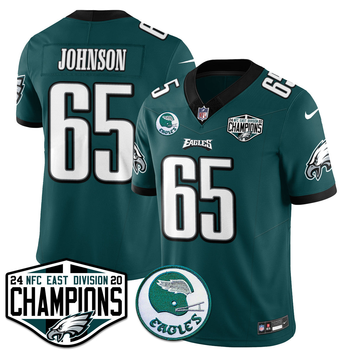 Philadelphia Ealges 2024 NFC East Division Champions Jersey - All Stitched