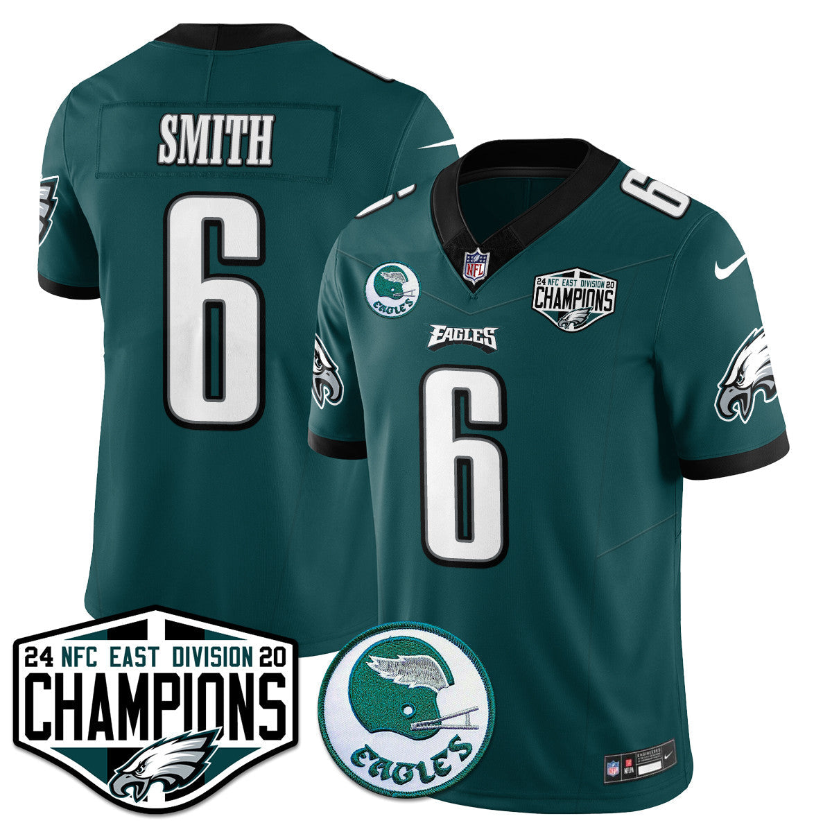 Philadelphia Ealges 2024 NFC East Division Champions Jersey - All Stitched