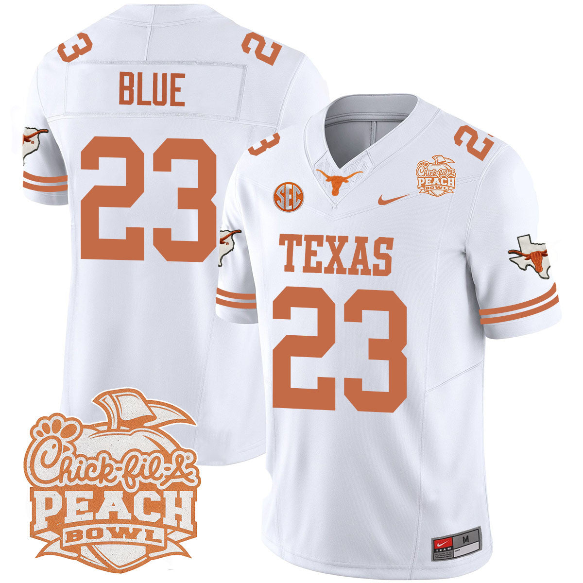 Texas Longhorns 2024 Peach Bowl Jersey - All Stitched