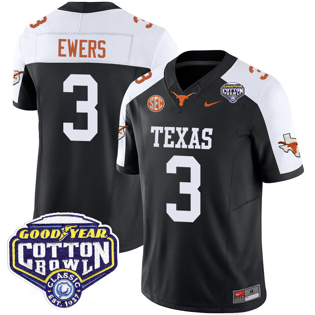Texas Longhorns 2024 Cotton Bowl Classic Jersey - All Stitched