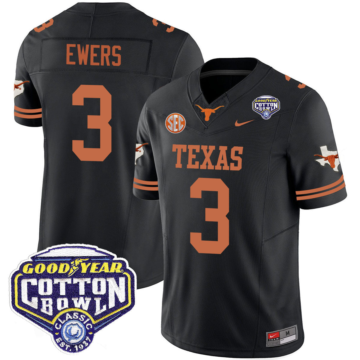 Texas Longhorns 2024 Cotton Bowl Classic Jersey - All Stitched