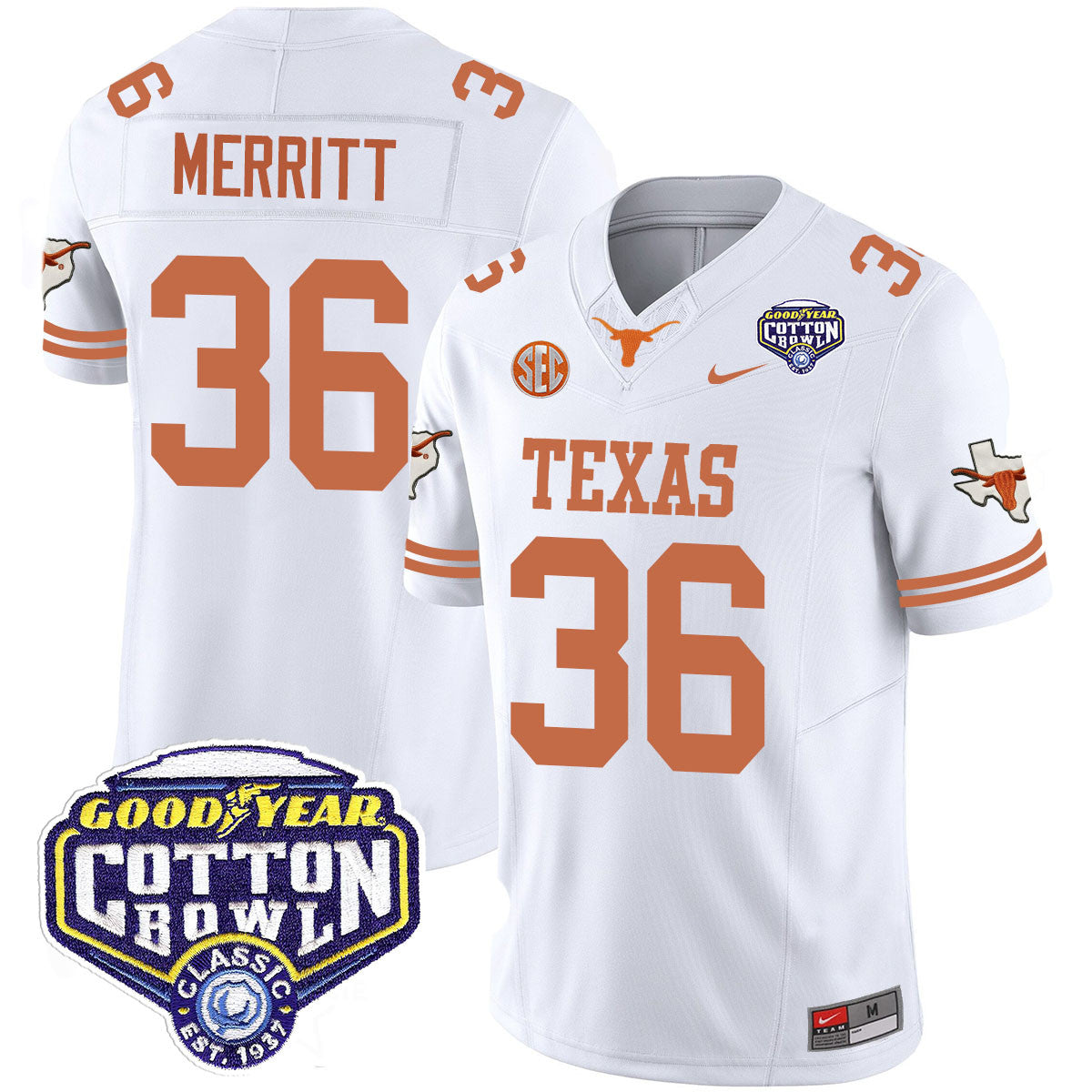 Texas Longhorns 2024 Cotton Bowl Classic Jersey - All Stitched