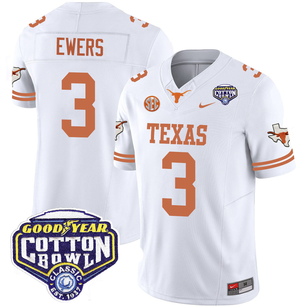 Texas Longhorns 2024 Cotton Bowl Classic Jersey - All Stitched