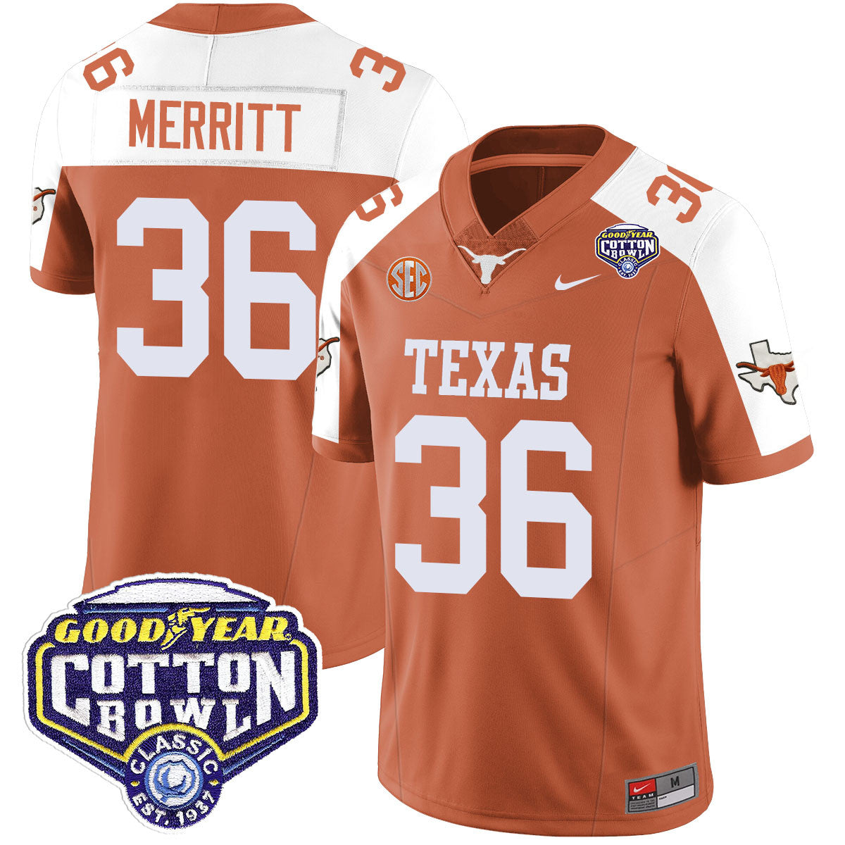Texas Longhorns 2024 Cotton Bowl Classic Jersey - All Stitched