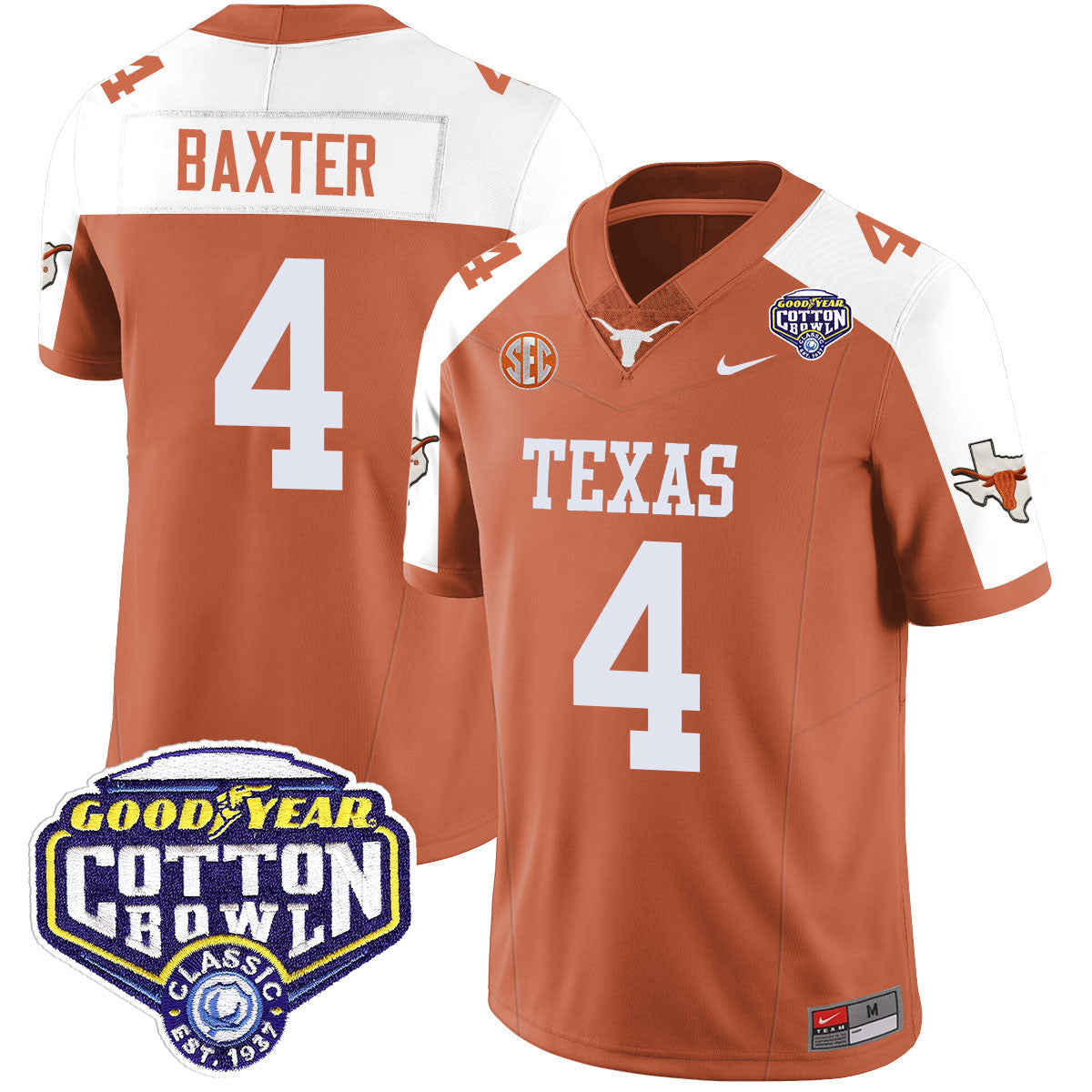 Texas Longhorns 2024 Cotton Bowl Classic Jersey - All Stitched