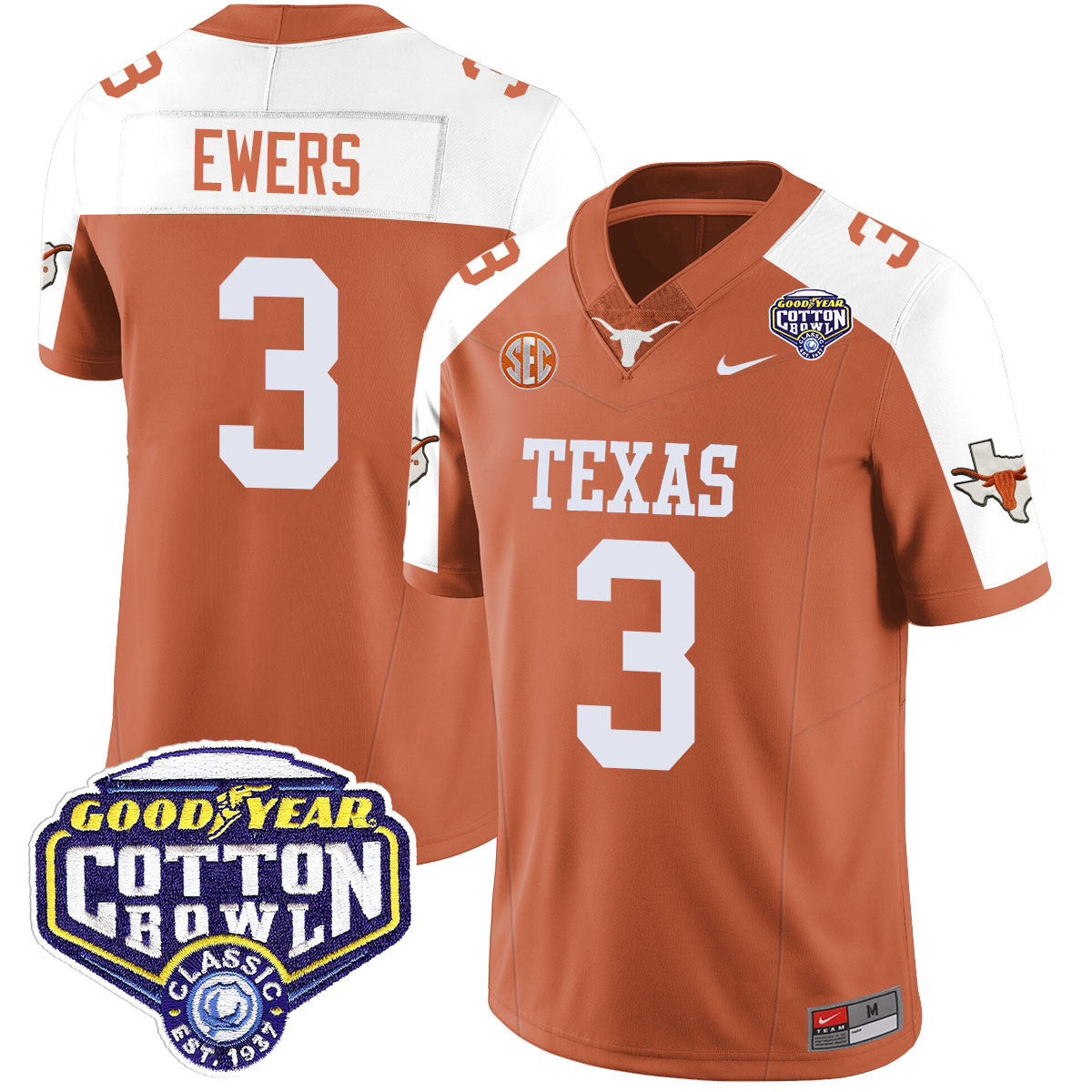 Texas Longhorns 2024 Cotton Bowl Classic Jersey - All Stitched