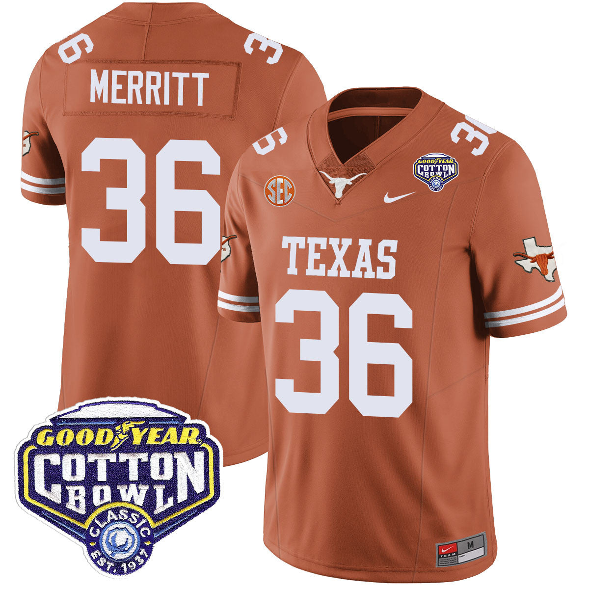 Texas Longhorns 2024 Cotton Bowl Classic Jersey - All Stitched