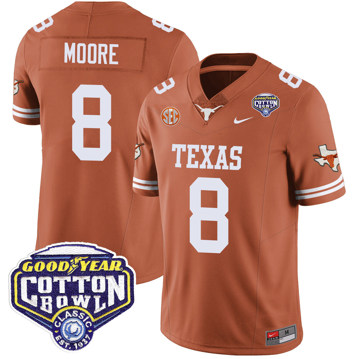Texas Longhorns 2024 Cotton Bowl Classic Jersey - All Stitched