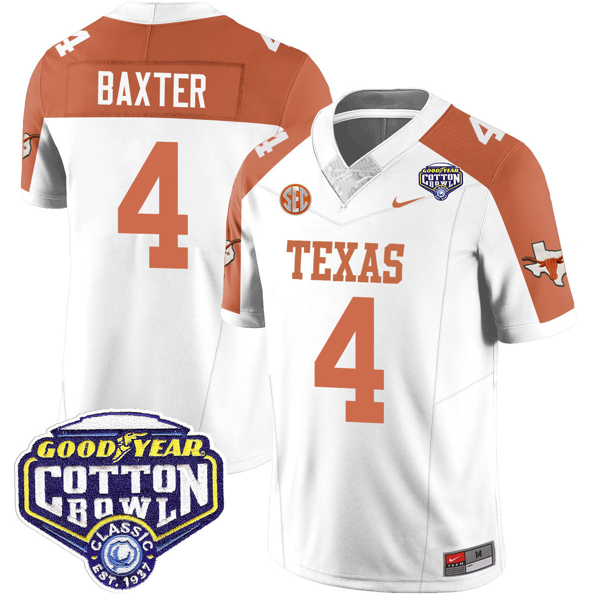 Texas Longhorns 2024 Cotton Bowl Classic Jersey - All Stitched
