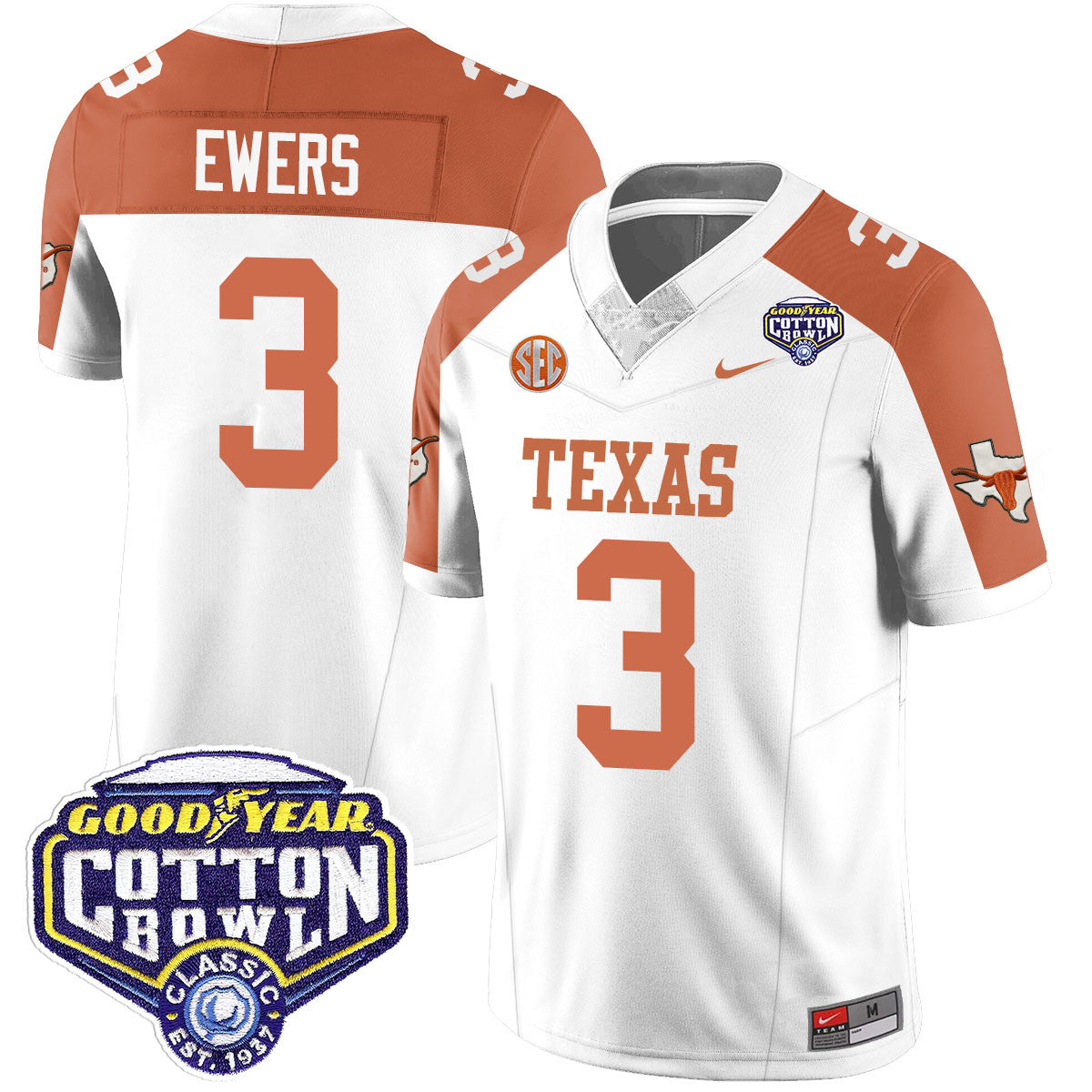 Texas Longhorns 2024 Cotton Bowl Classic Jersey - All Stitched