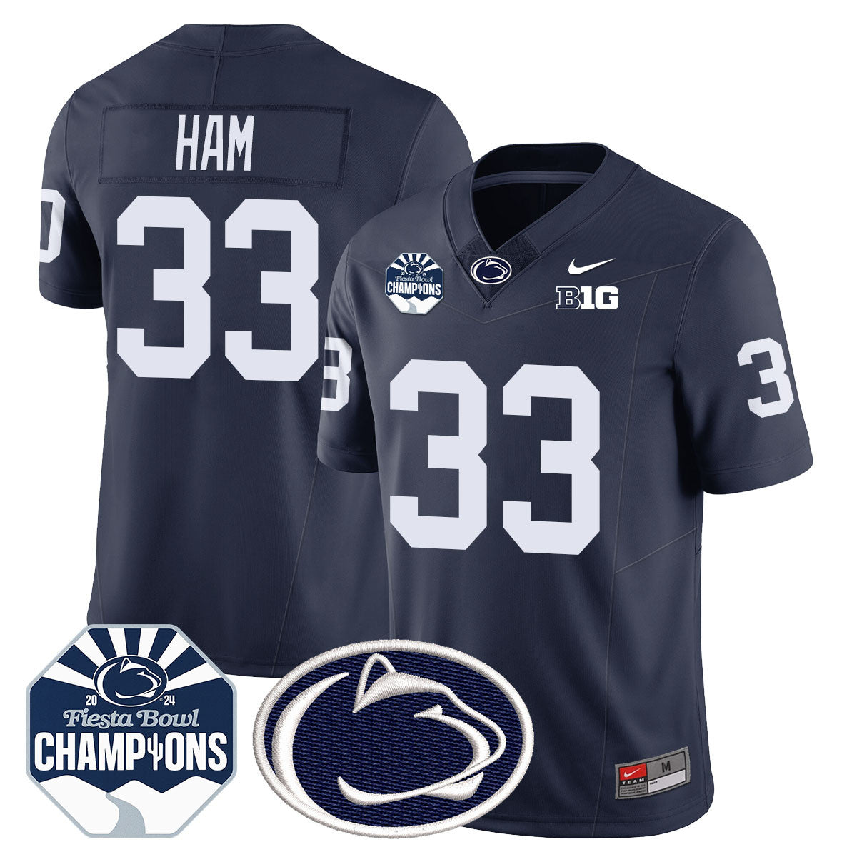 Penn State Nittany Lions 2024 Fiesta Bowl Champions Jersey - All Stitched