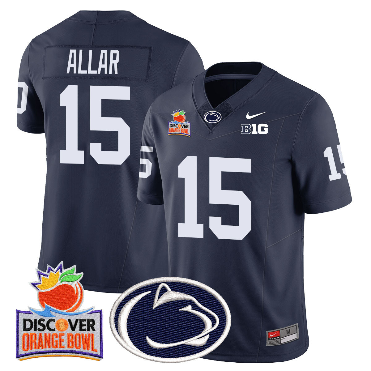 Men's Penn State Nittany Lions 2024 Orange Bowl Jersey N1 - All Stitched