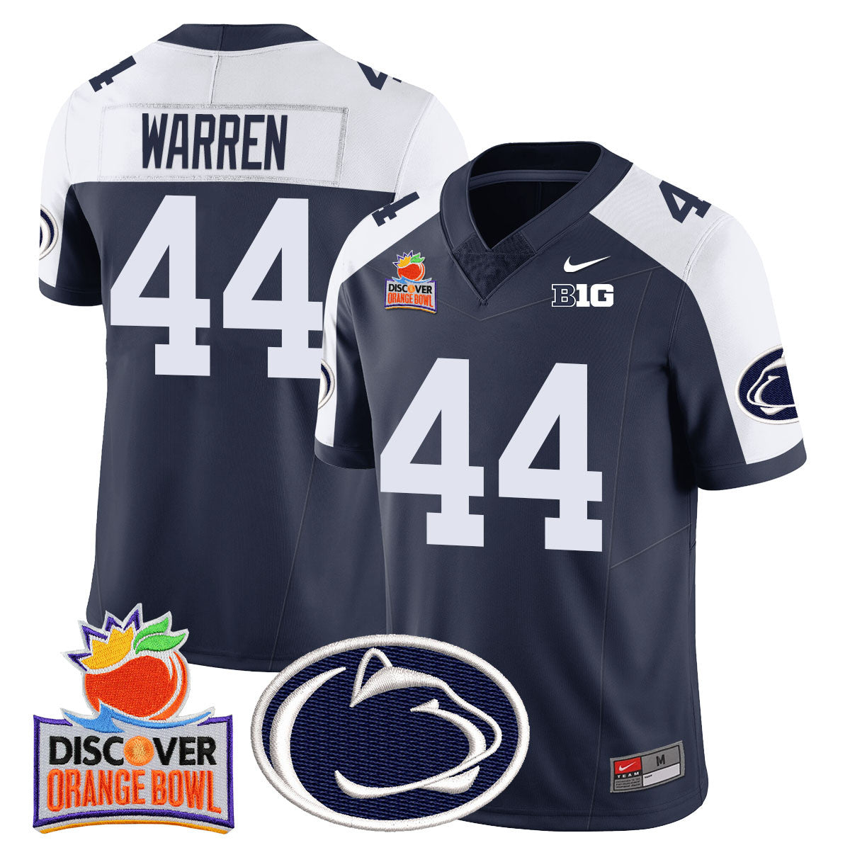 Men's Penn State Nittany Lions 2024 Orange Bowl Jersey N1 - All Stitched
