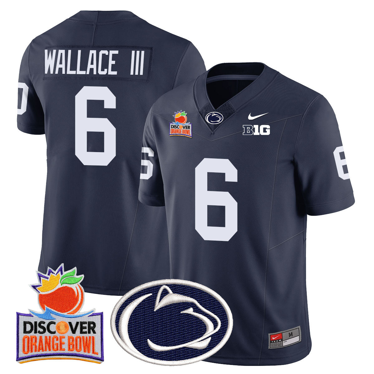 Men's Penn State Nittany Lions 2024 Orange Bowl Jersey N1 - All Stitched