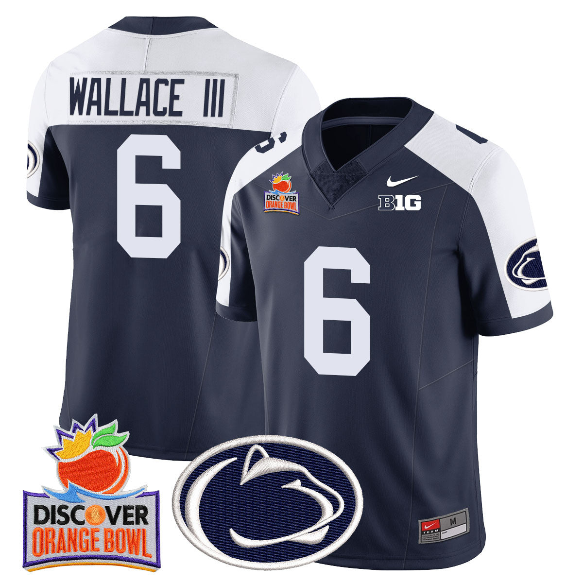 Men's Penn State Nittany Lions 2024 Orange Bowl Jersey N1 - All Stitched