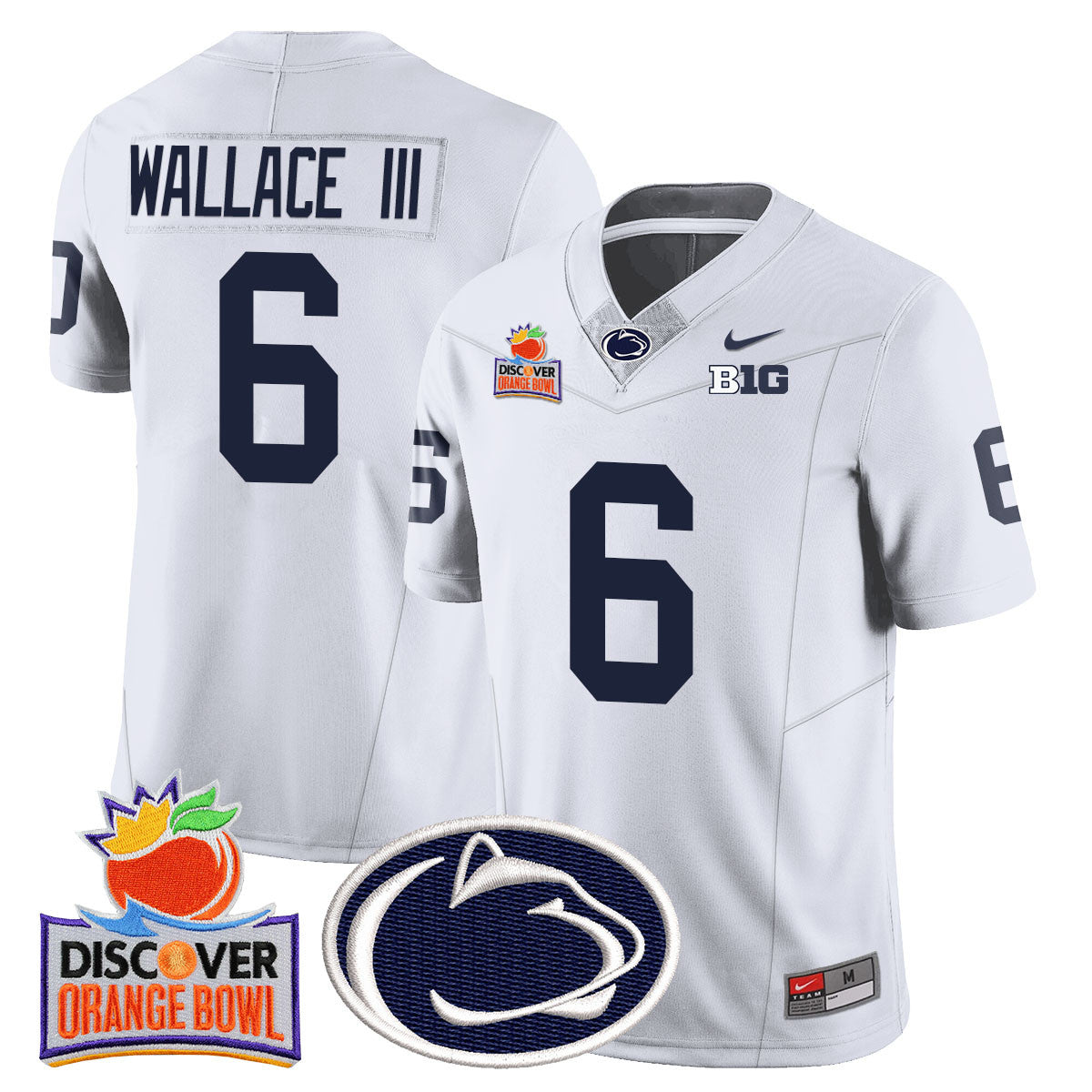 Men's Penn State Nittany Lions 2024 Orange Bowl Jersey N1 - All Stitched