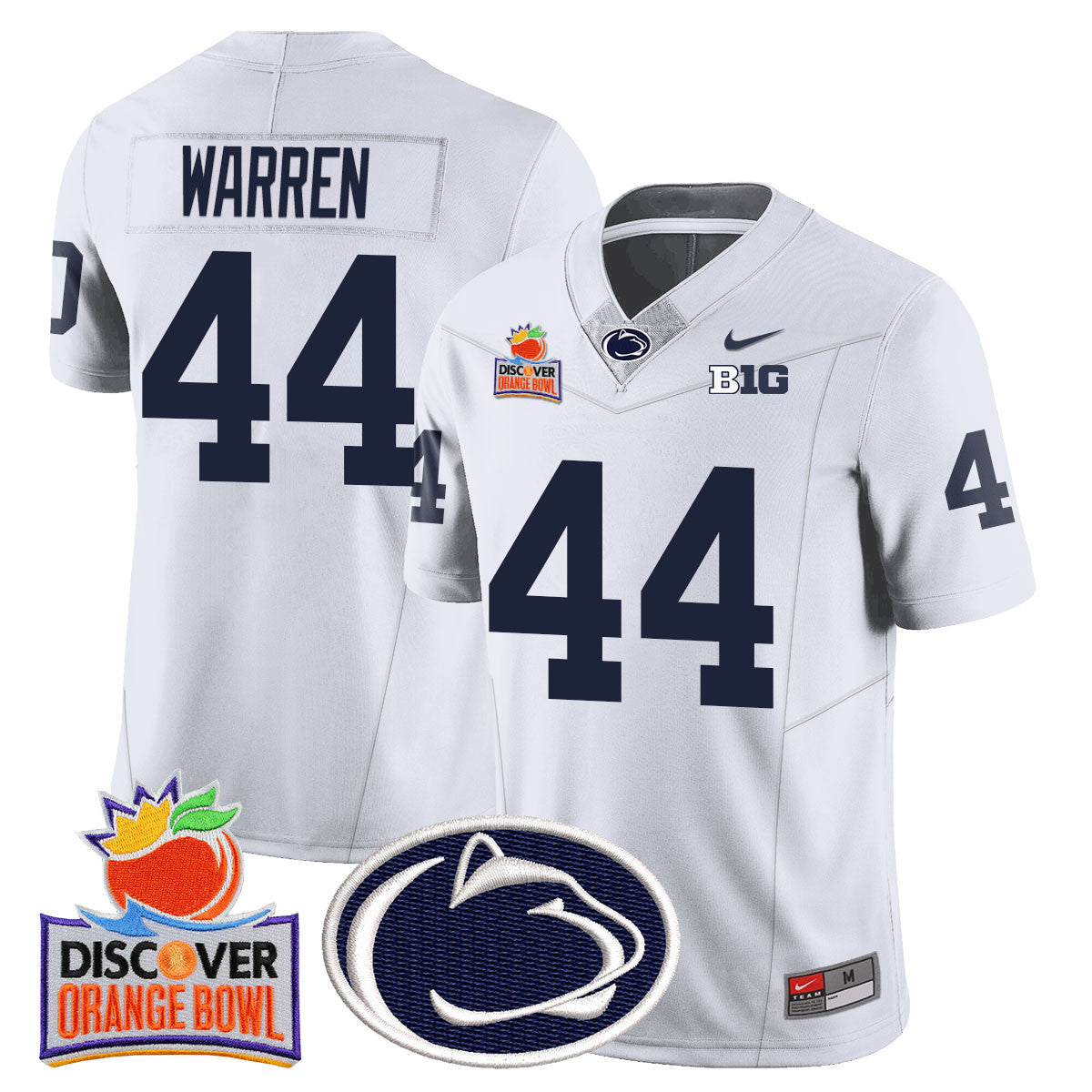 Men's Penn State Nittany Lions 2024 Orange Bowl Jersey N1 - All Stitched