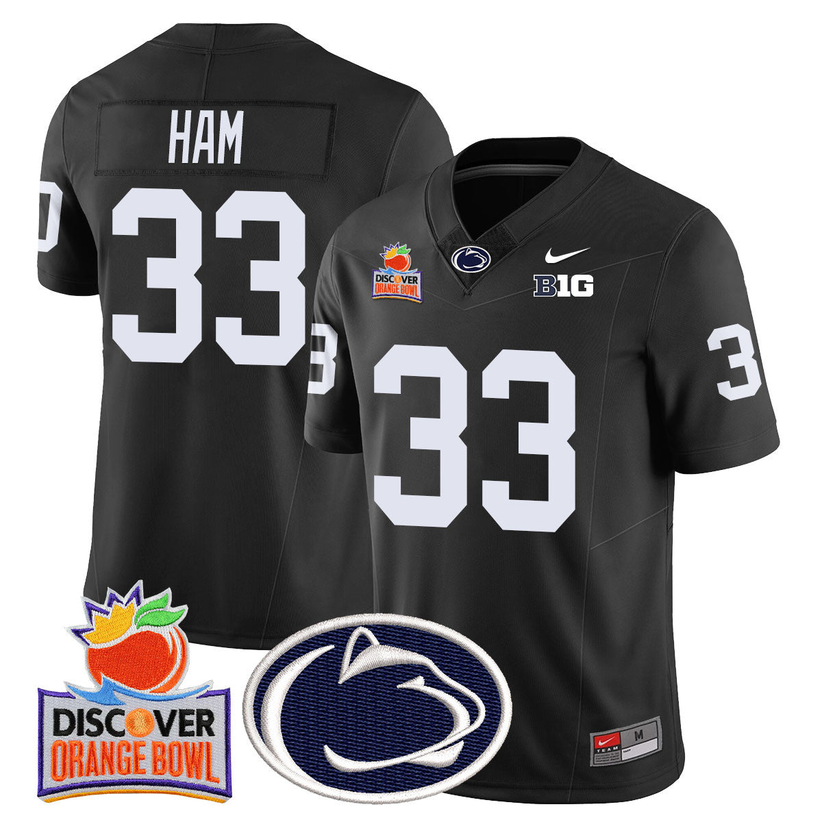 Men's Penn State Nittany Lions 2024 Orange Bowl Jersey N1 - All Stitched