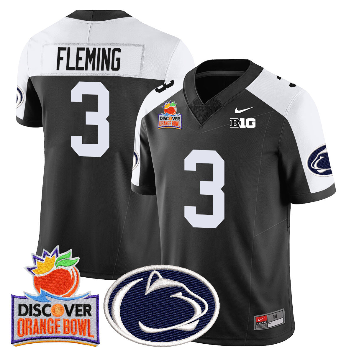 Men's Penn State Nittany Lions 2024 Orange Bowl Jersey N1 - All Stitched
