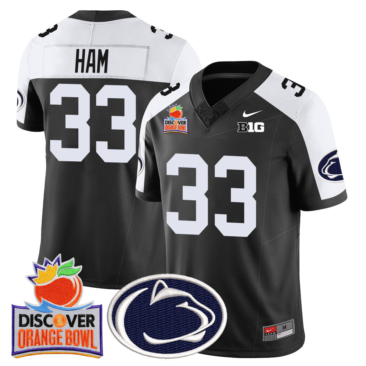 Men's Penn State Nittany Lions 2024 Orange Bowl Jersey N1 - All Stitched