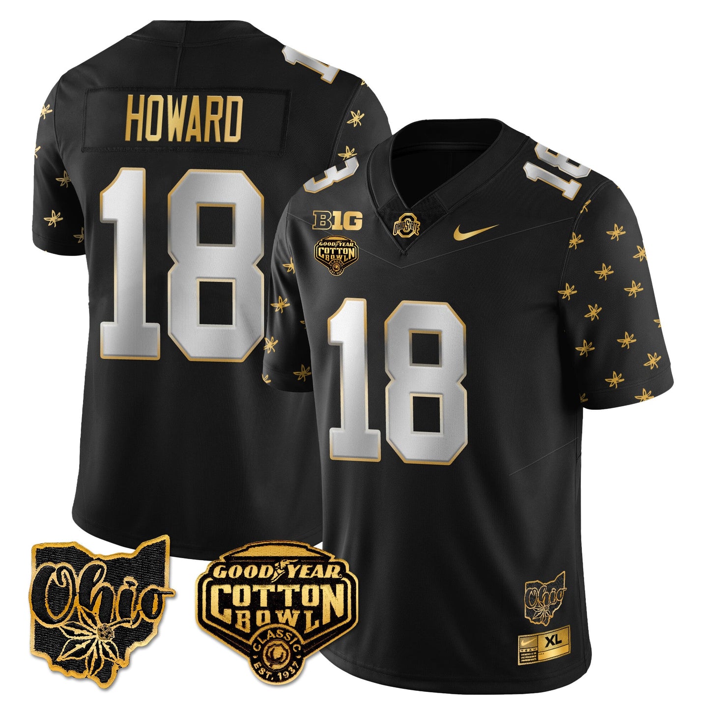 Ohio State Buckeyes 2024 Cotton Bowl Classic Jersey Gold - All Stitched