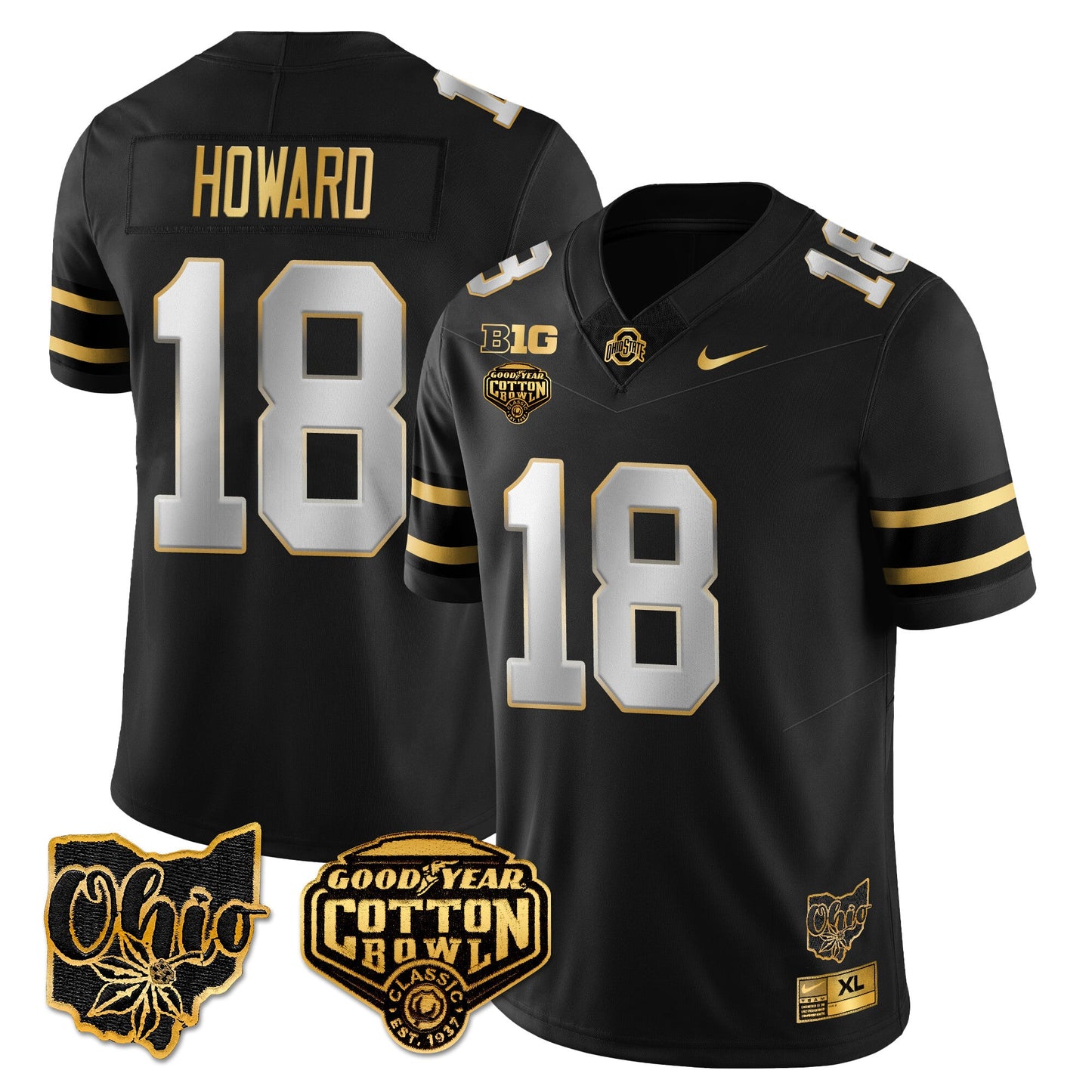 Ohio State Buckeyes 2024 Cotton Bowl Classic Jersey Gold - All Stitched