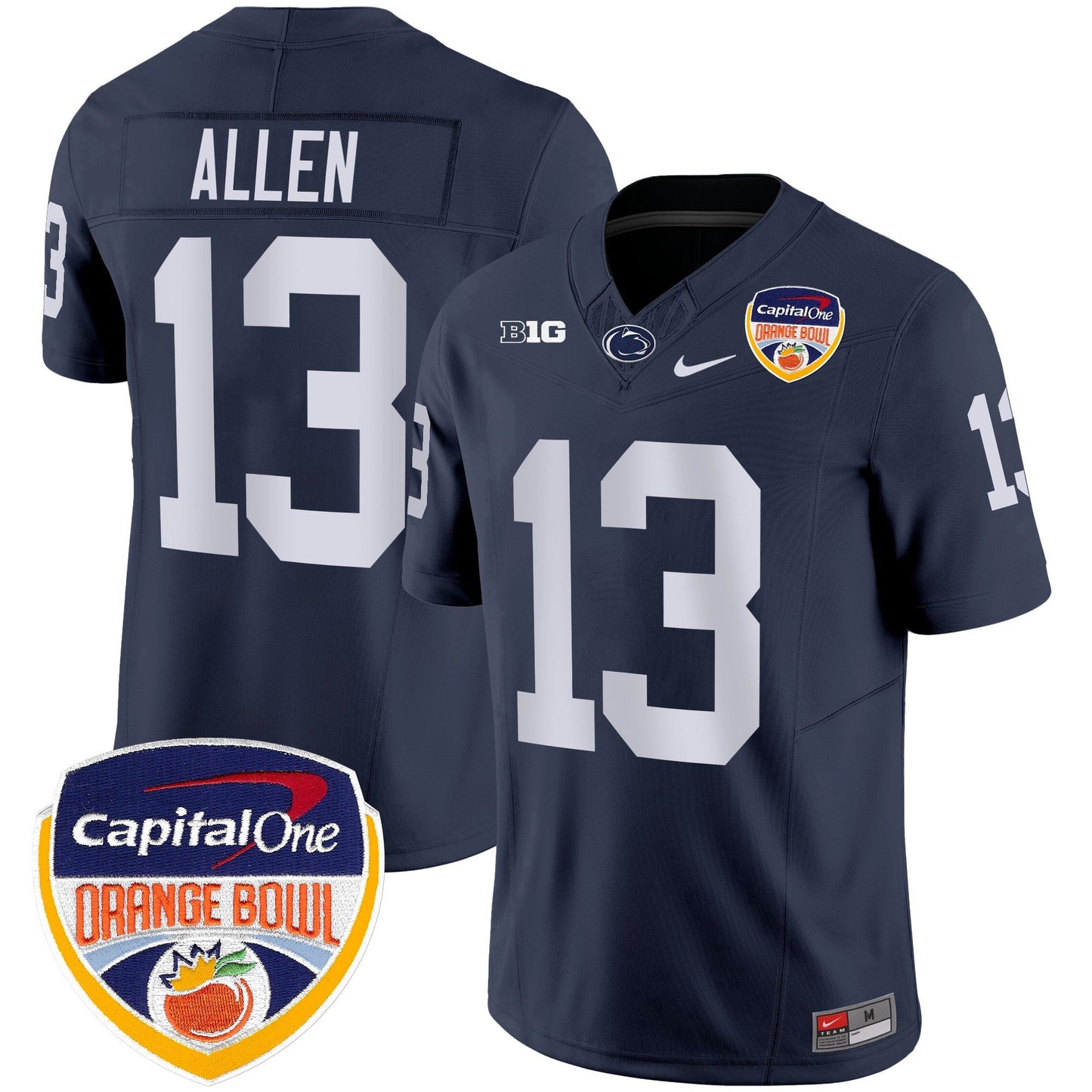 Penn State Nittany Lions Orange Bowl Patch Vapor Limited Jersey - All Stitched