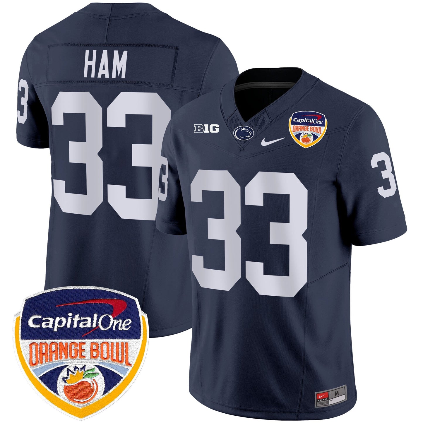 Penn State Nittany Lions Orange Bowl Patch Vapor Limited Jersey - All Stitched