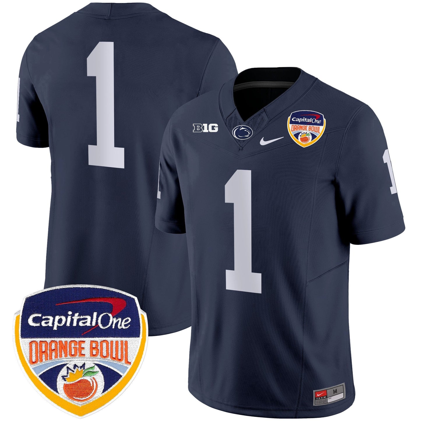 Penn State Nittany Lions Orange Bowl Patch Vapor Limited Jersey - All Stitched